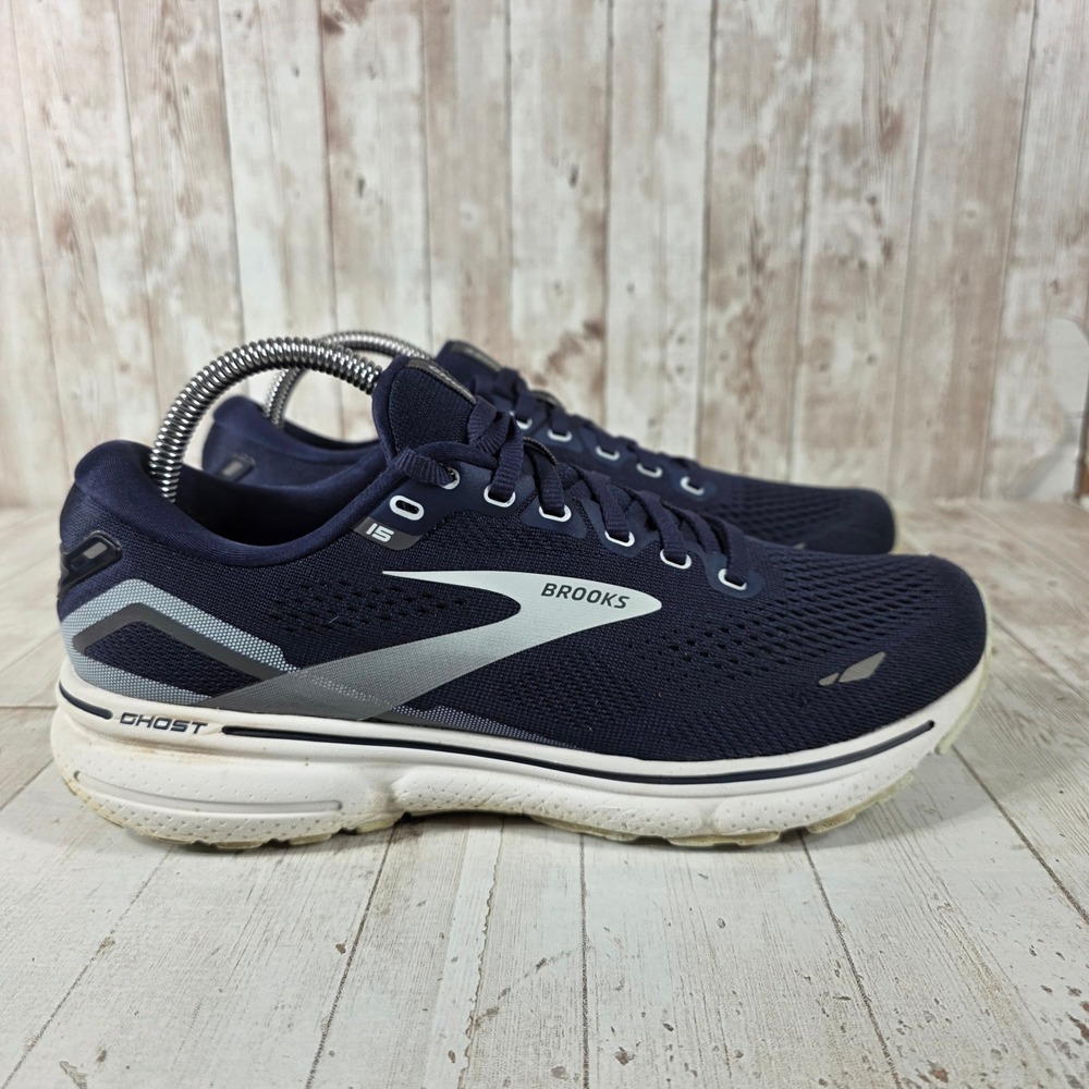 Brooks Ghost 15 Womens Running Shoes Navy Blue Grey 1203801B450 Size 9.5